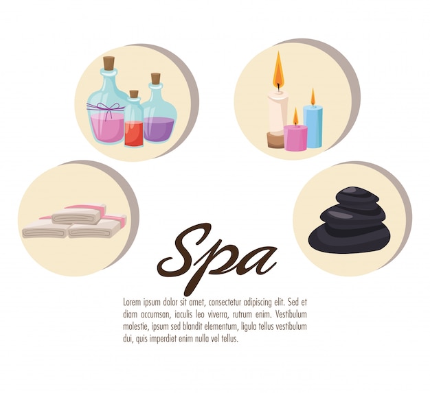 Vector poster spa collection care treatment