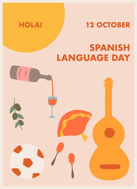 Vector poster for spanish language day vector illustration