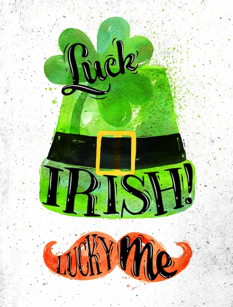 Vettore poster st patrick lettering