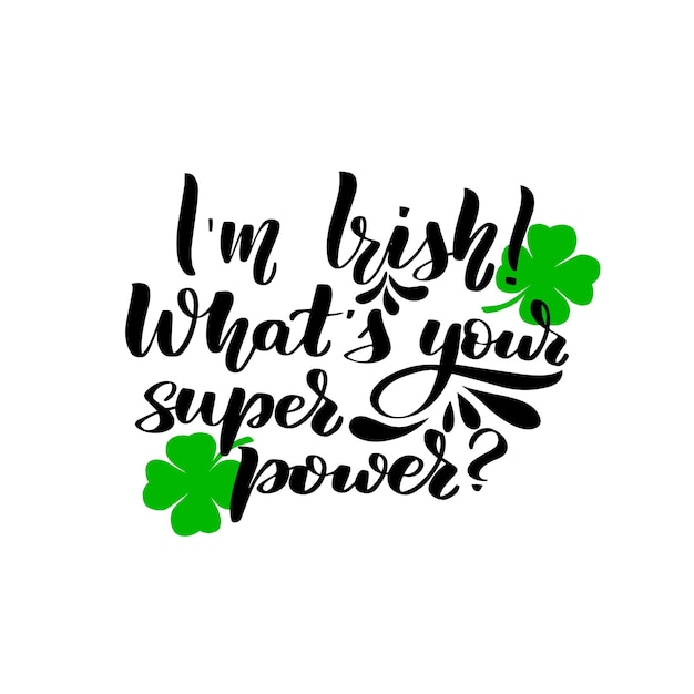 Poster for st patricks day lettering greeting card