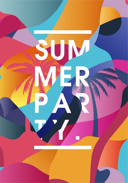 Vector poster summer party