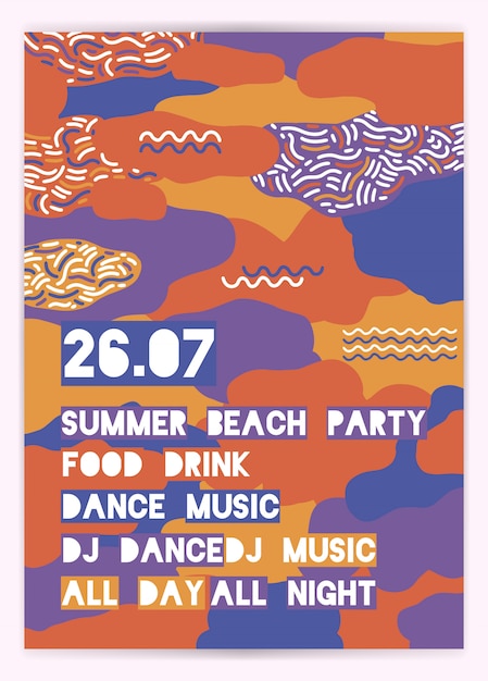 Vector poster for summer party