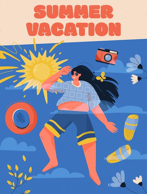 Vector poster of summer vacation concept