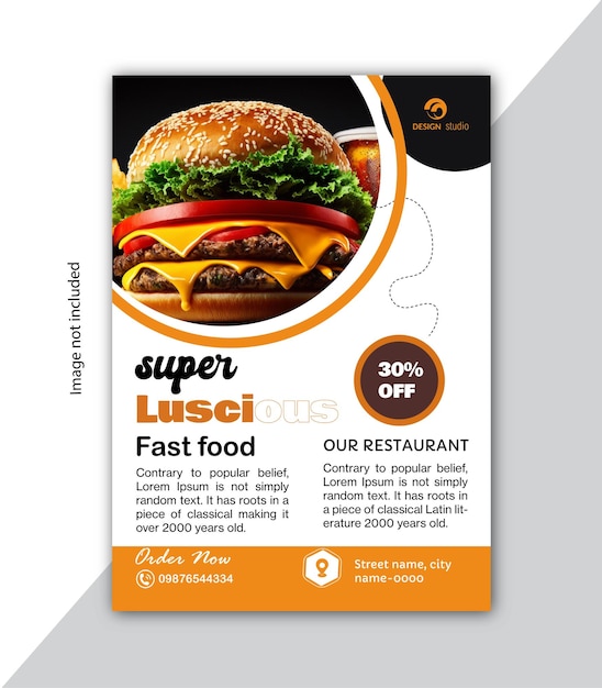 a poster for super fast food with a picture of a hamburger on it