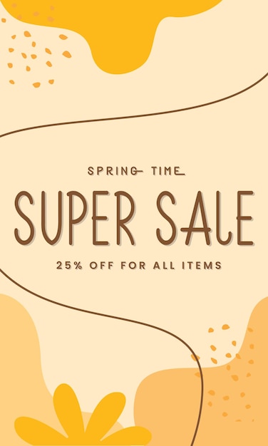 A poster for super sale with a yellow background and the words super sale on it