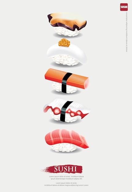 Poster di illustrazione di sushi restaurant