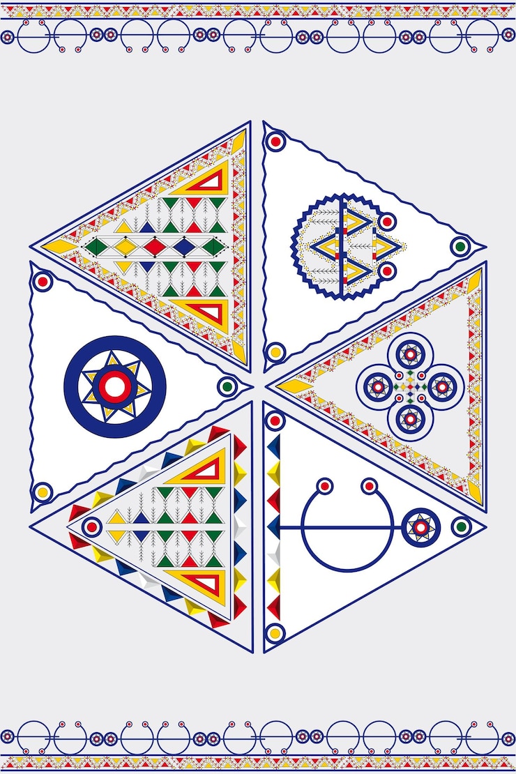 वेक्टर poster tazerzit pattern vector illustration the symbol of moroccan berber jewelry amazigh culture