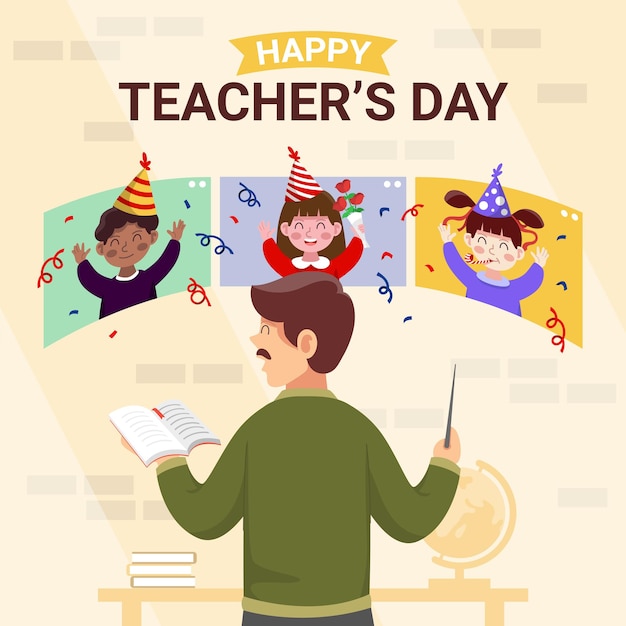 a poster for teacher day is showing a teachers day day