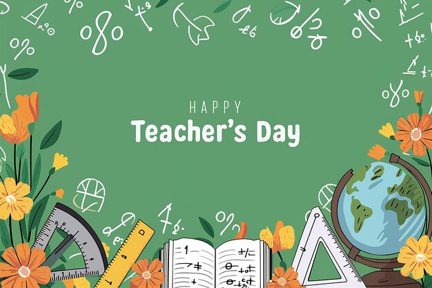 Vector a poster for teacher day with books and a green background