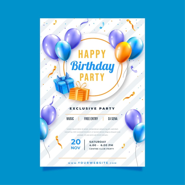 Vector poster template for birthday celebration