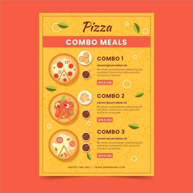 Poster template for combo meals