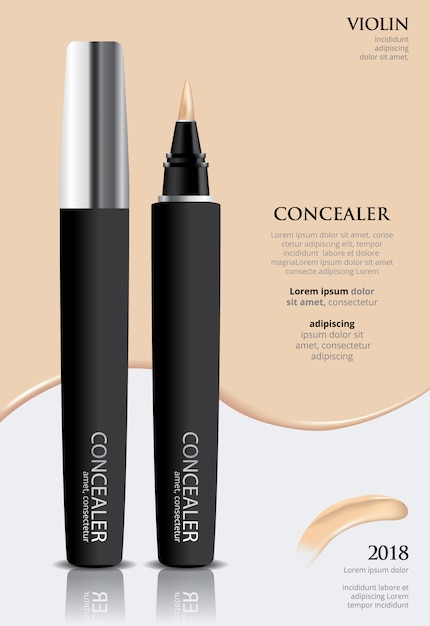 Vector poster template design concealer with package vector illustration