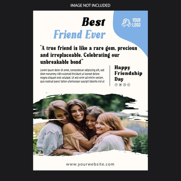 Poster template for friendship day celebration element post media