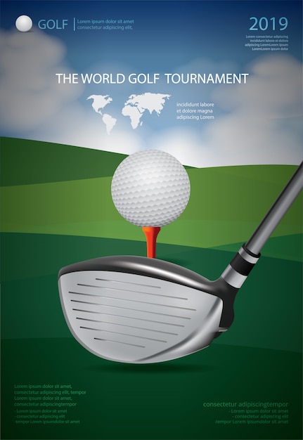 Poster template for golf champion or tournament