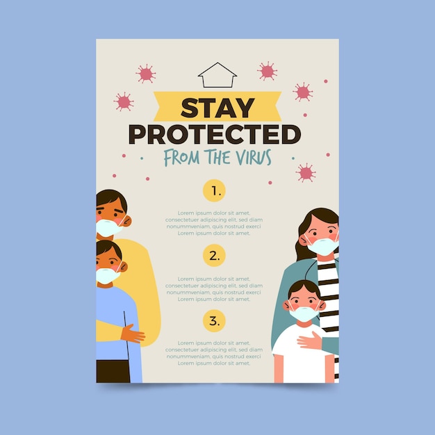 Vector poster template for virus protection