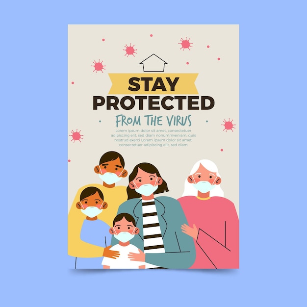 Vector poster template for virus protection