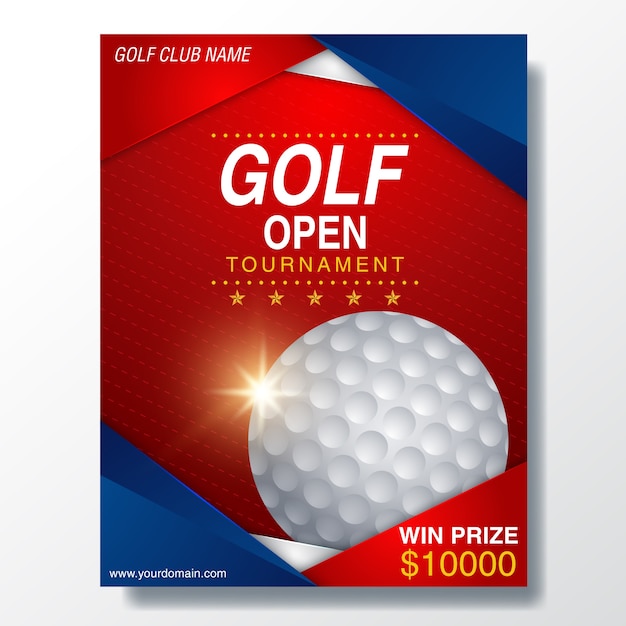 Vector poster template with golf tournament