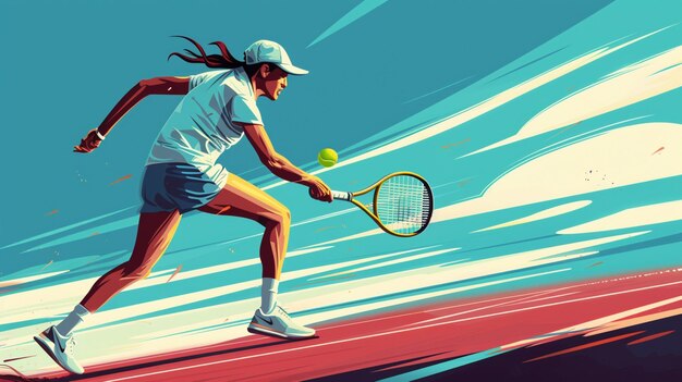 Vector a poster of a tennis player with a racket in his hand