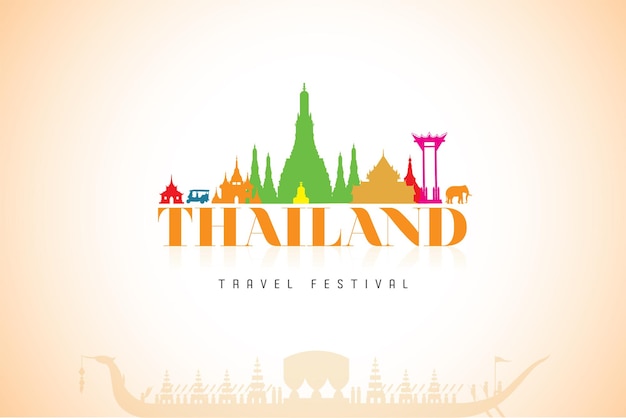 Vettore un poster per il festival dei viaggi in thailandia.