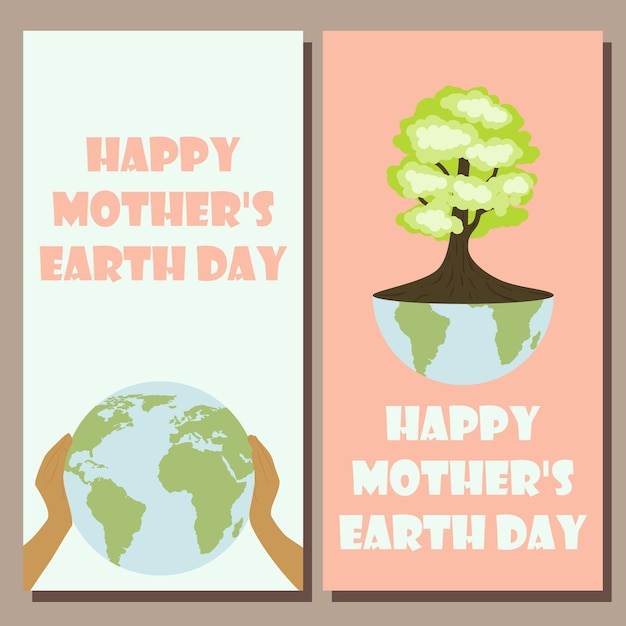 Vector a poster that says happy mother's earth day