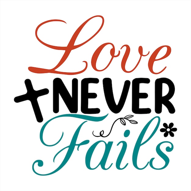 A poster that says love and never fails.