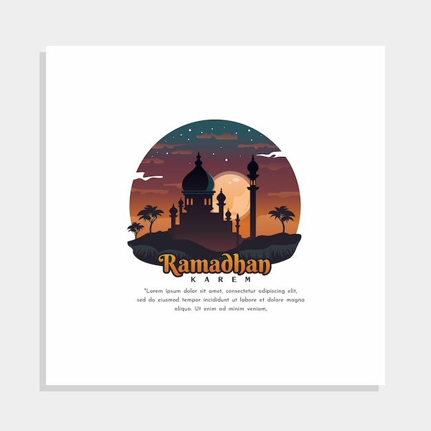 Vector a poster that says ramadan kareem on it