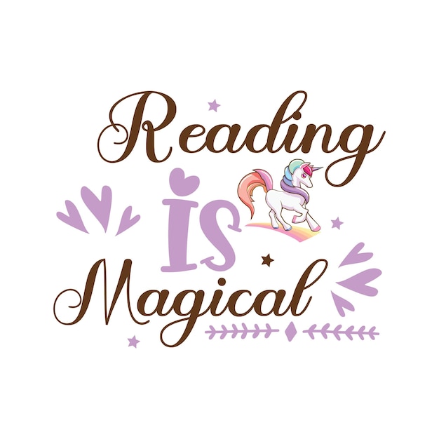 Vector a poster that says reading is magical on it