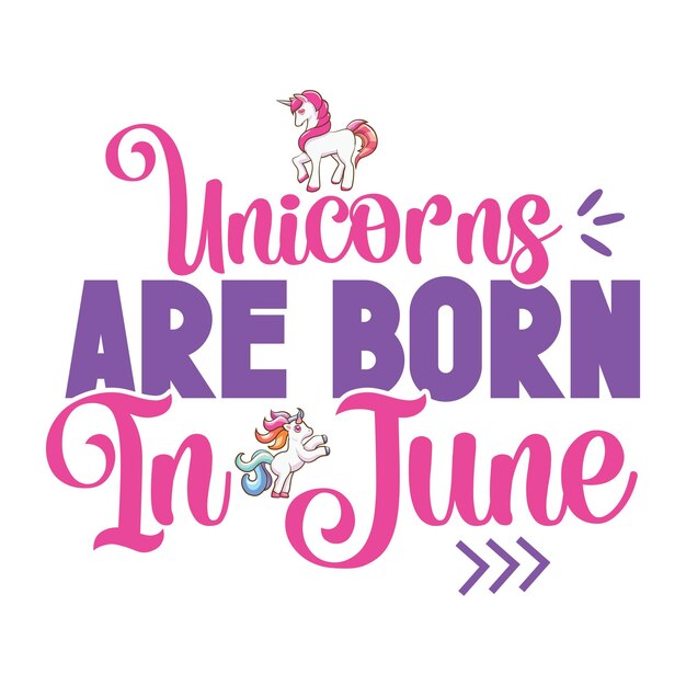 A poster that says unicorns are born in june.