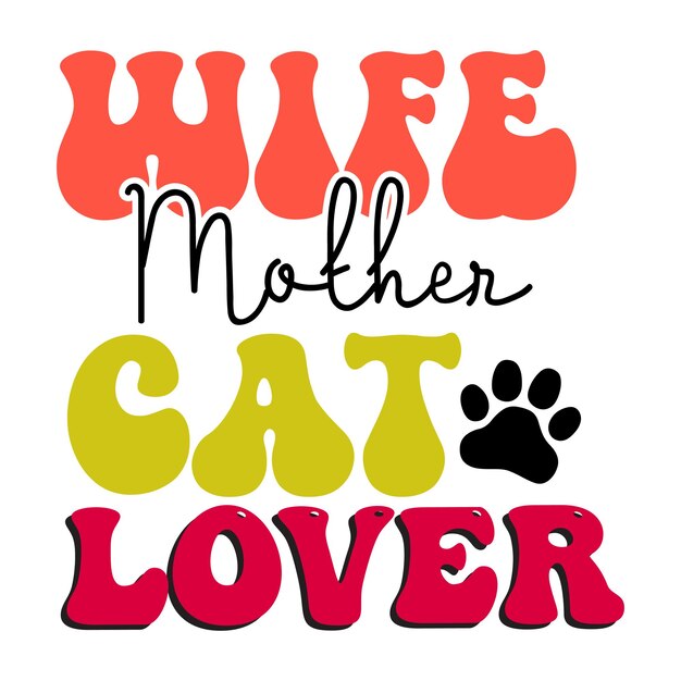 A poster that says wife mother cat lover.