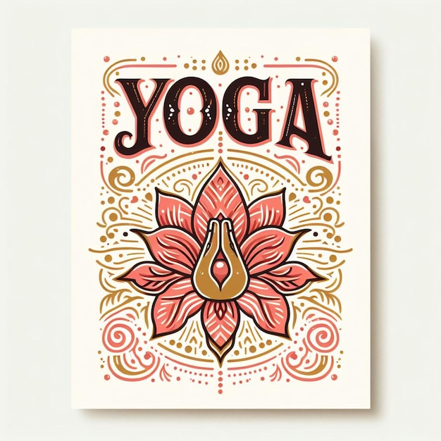 Vector a poster that says yoga in the middle of it