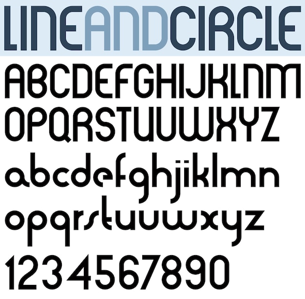 Poster thin circle black font and numbers.