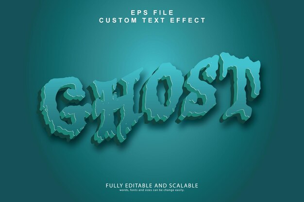 a poster for the title of the 3d text effect ghost
