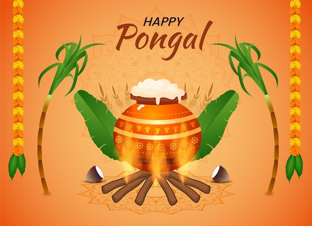Vector a poster for traditional pongal wishes