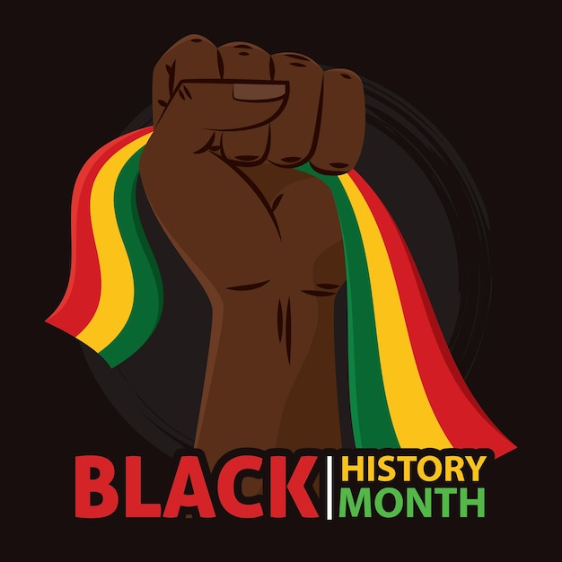 Poster van de zwarte geschiedenis maand Protest handgebaar Vector.