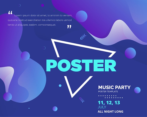 Poster van een elektronisch muziekfestival met abstracte gradiëntlijnen Night Party Poster achtergrond
