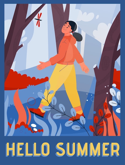 Poster van hallo zomer concept