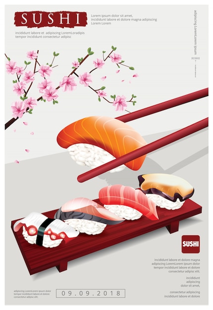 Poster van sushi restaurant vectorillustratie