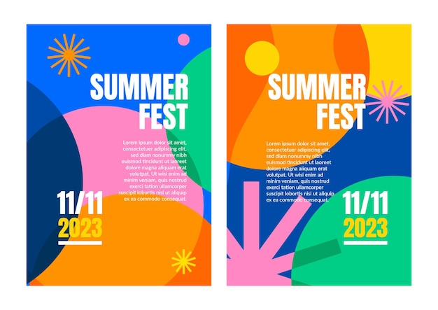 Vector poster vector colorful for summer 2023