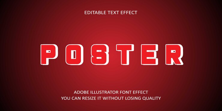 Vector poster vector editable text effect font