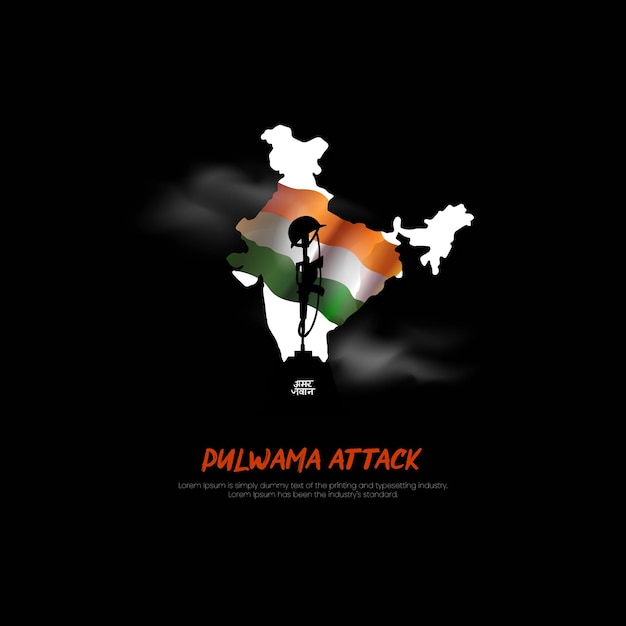 Vector poster, vector illustration, graphic art for pulwama attack occured on 14 th feb 2019.