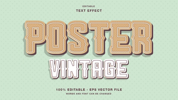 Vector poster vintage editable text effect