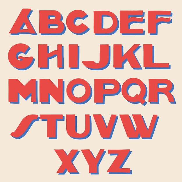 Тип винтажных букв плаката и векторные иллюстрации алфавитов графические элементы