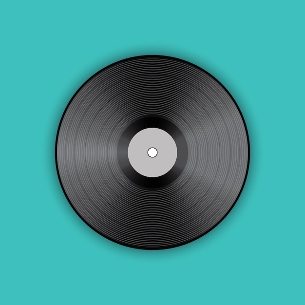 Poster of vinyl player record Music label logo