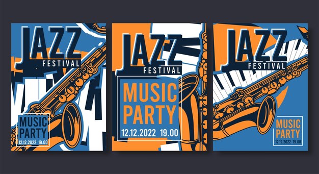 Vector poster voor jazz creatieve moderne bannerflyer voor muziekconcerten en festivals vectorillustratie