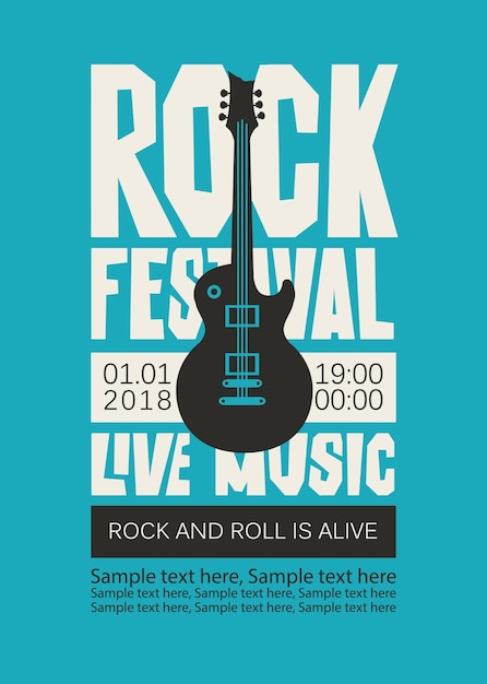 poster voor live muziek rockfestival