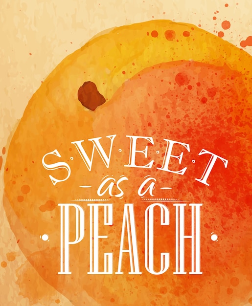 Poster watercolor peach