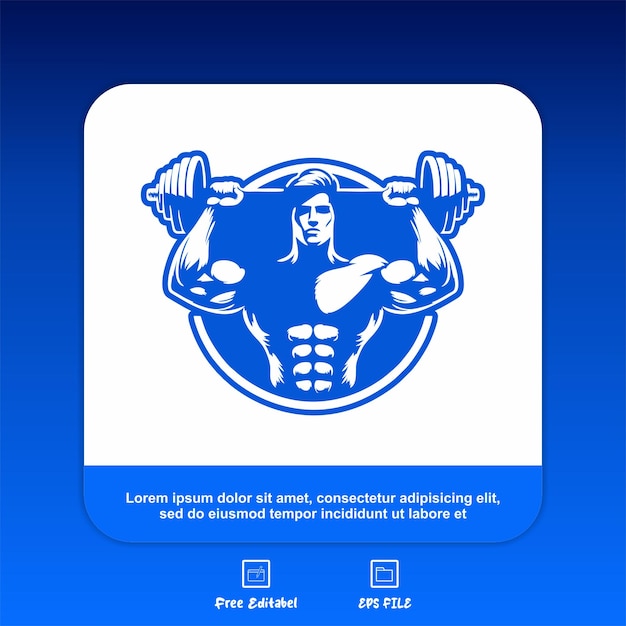 Vector a poster for a weightlifter with a picture of a man lifting weights