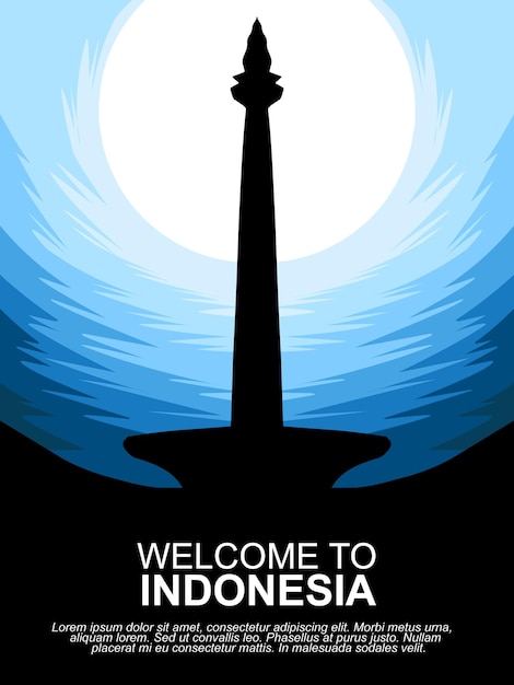 Poster Welcome To Indonesia Silhouette