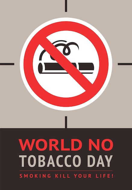 Poster Werelddag zonder tabak, vectorillustratie om af te drukken