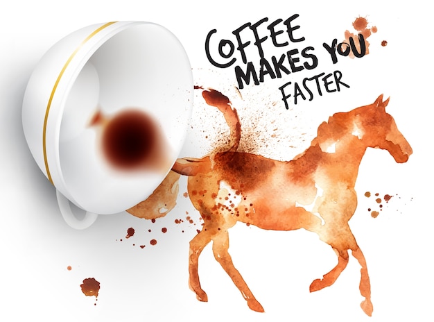 Poster wild coffee horse